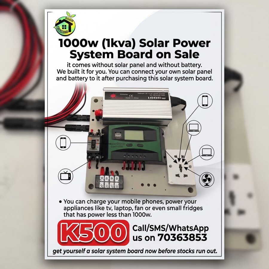 1000W 1KVA solar power system board